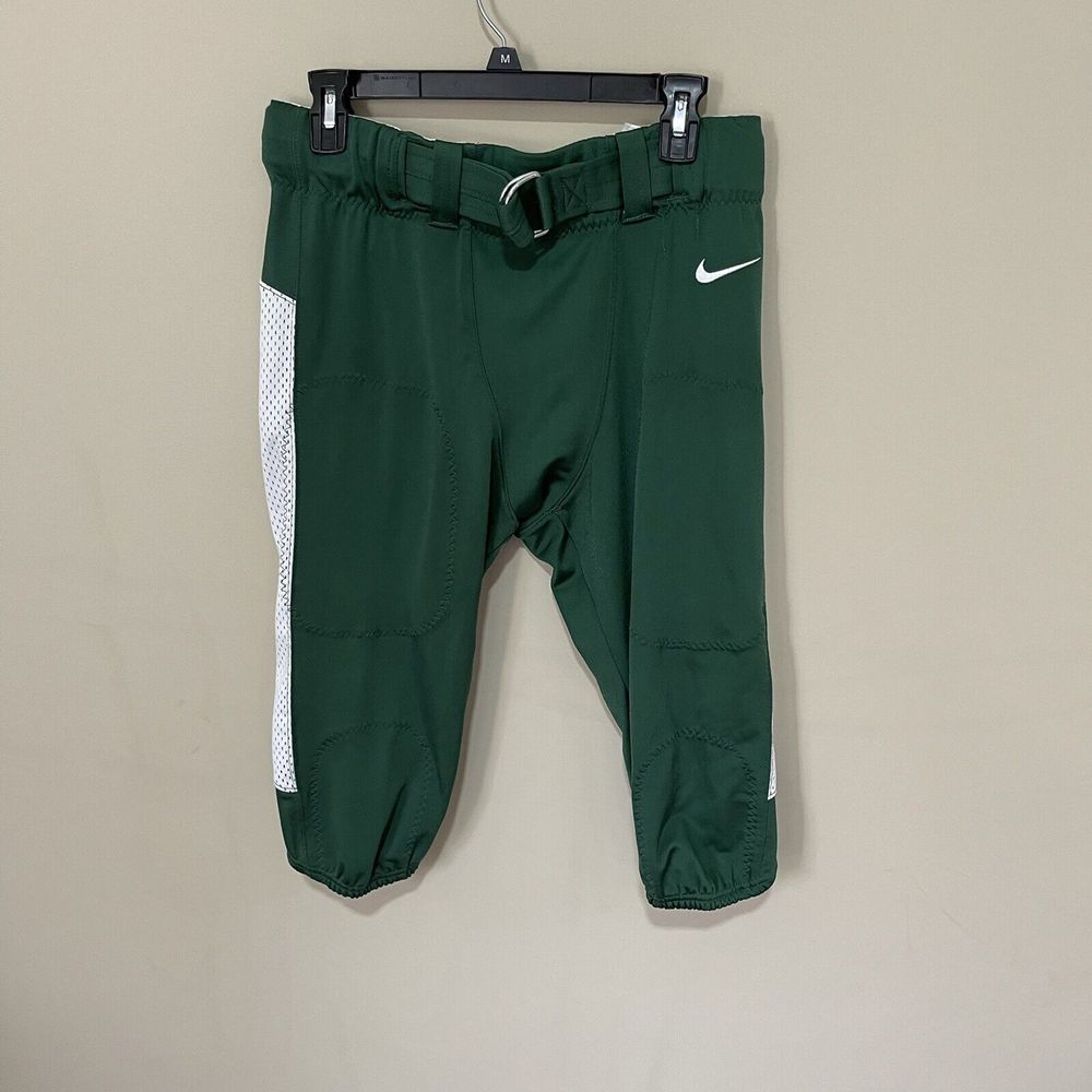 Mens Nike Football Pants Sz Large‎ Green White With Belt